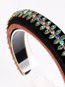 Rhinestone Decor Headband - Black - View 4
