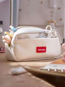 Túi đựng bút trang trí trang trí chữ cái 1pc - Xám - Xem 2