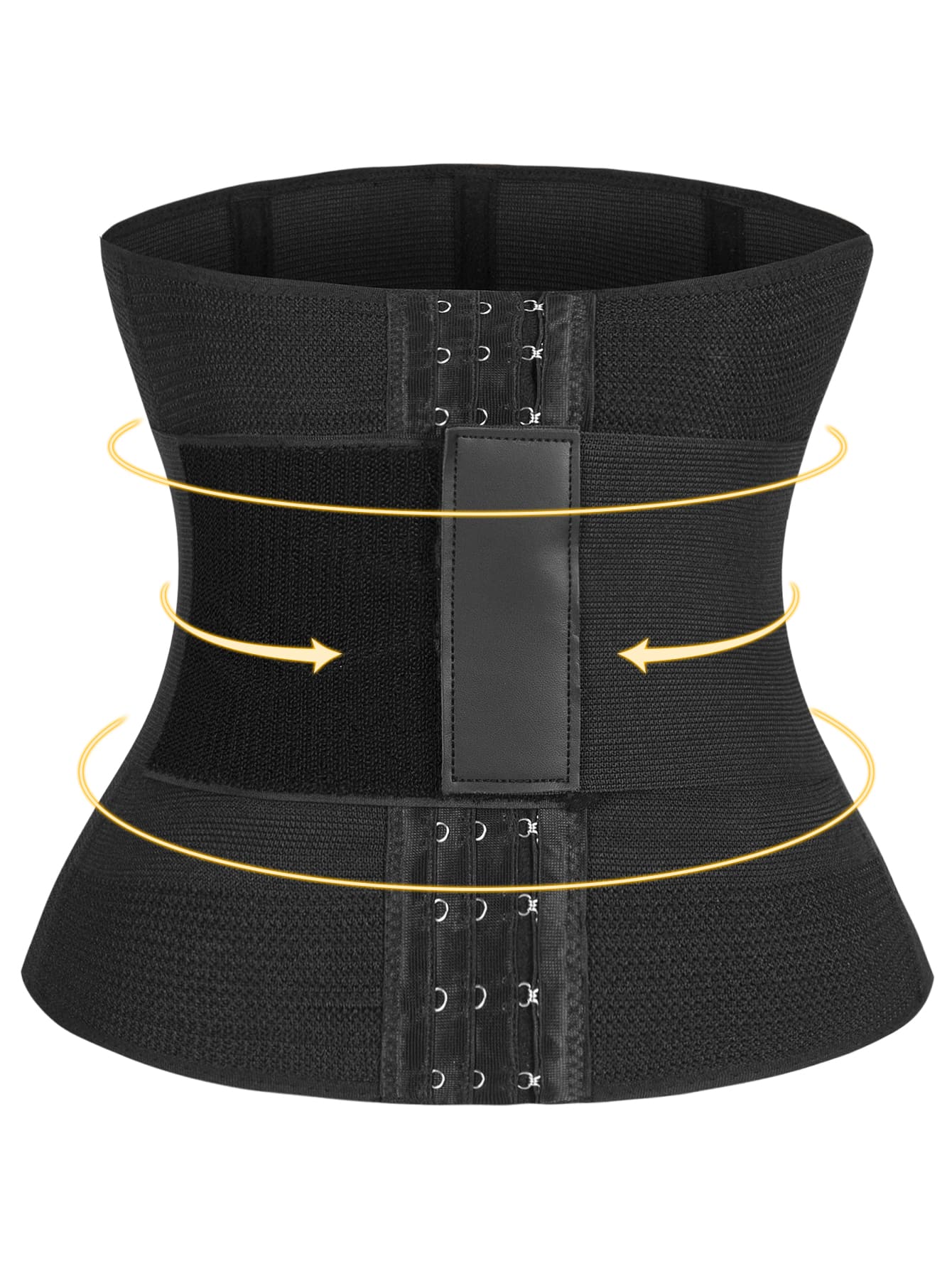 Myrelith Women's Black High Stretch Casual-Sporty Waist Trainer With Button Front Detail - Black - View 1