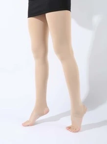 80d Medias unicolor estribo - Beis - Ver 1