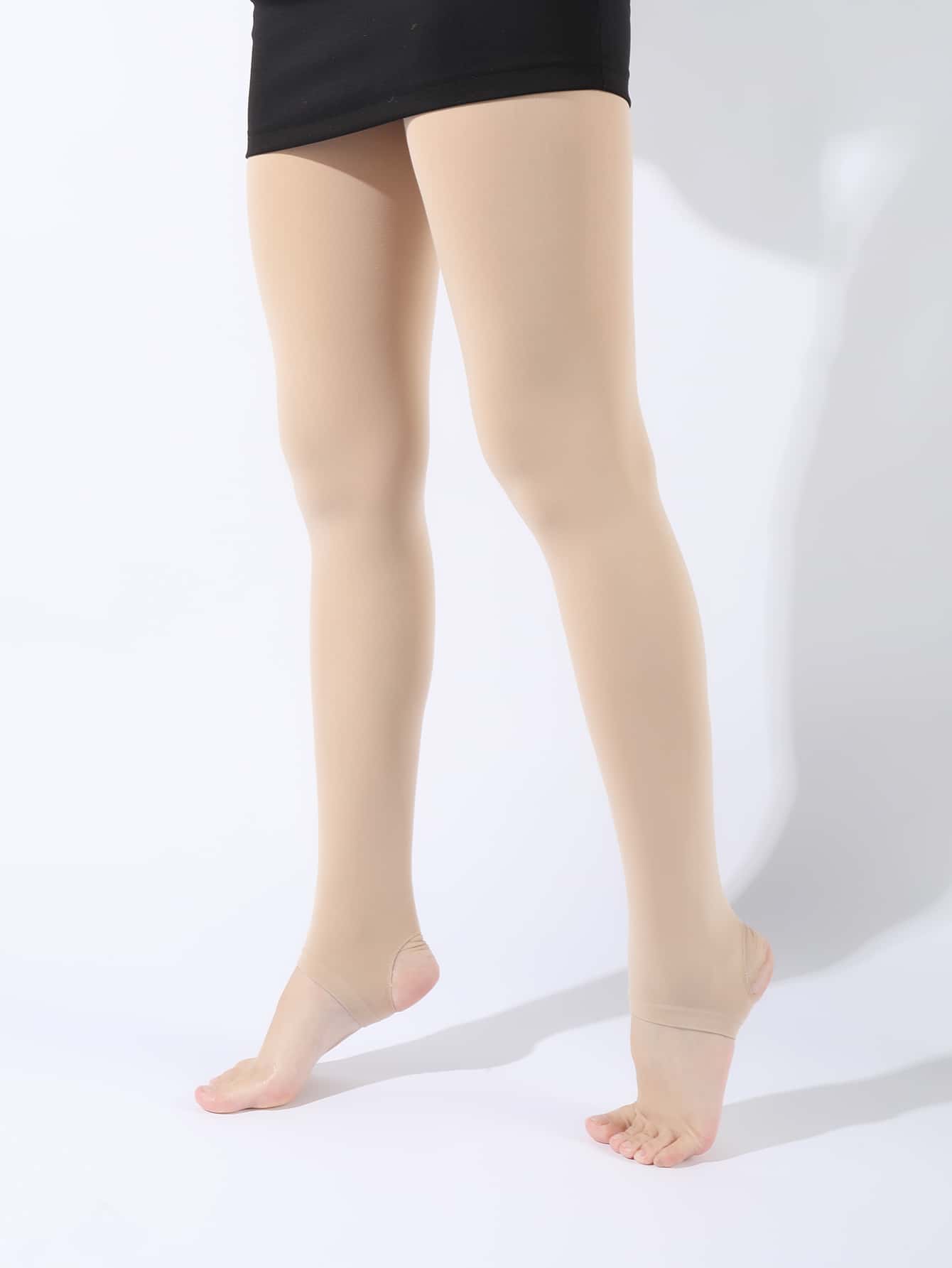 80d Medias unicolor estribo - Beis - Ver 1