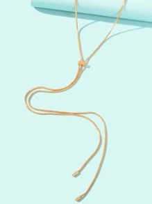 Minimalist Y Lariat Necklace - Yellow Gold - View 3