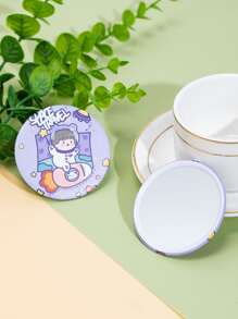 Cartoon Graphic Round Mirror - Multicolor - View 2