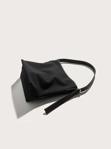 Bolso de hombro con textura - Negro - Ver 6
