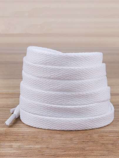 1pair Solid Shoelaces For Women Men Sneakers Shoes, Casual Shoes,White Shoes,Basketball Shoes,Trainers Running Shoes Summer