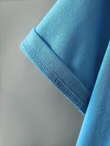 Boys Letter Graphic Colourblock Tee & Shorts - Blue - View 4