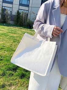 Minimalist Shopper Bag - White - View 6