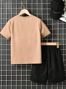 Boys Letter Graphic Tee & Shorts - Multicolor - View 2