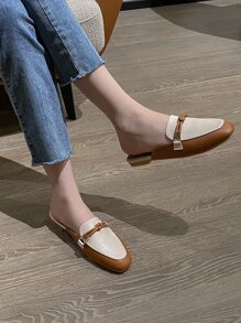 Mengshangli Damen Mode Mule Slip-On Flache Schuhe, Rückenfreie Loafer Mules