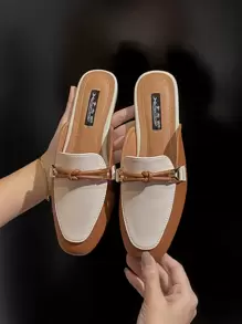 Mengshangli Damen Mode Mule Slip-On Flache Schuhe, Rückenfreie Loafer Mules