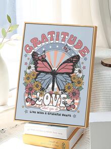 Butterfly Print Unframed Painting - Multicolor - View 1