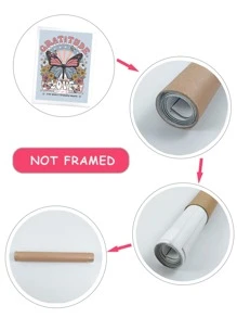 Butterfly Print Unframed Painting - Multicolor - View 3