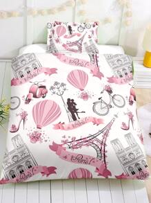 熱氣球和人像圖案被套套裝不附帶內芯 - 彩色 - 查看 7