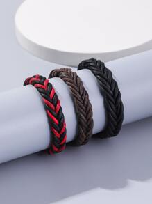 3入組男孩編織細節手環