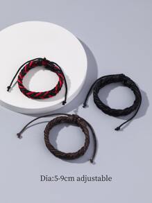 3入組男孩編織細節手環