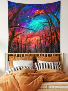 Tapiz con estampado de cielo estrellado - Multicolor - Ver 1