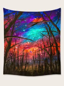 Tapiz con estampado de cielo estrellado - Multicolor - Ver 2