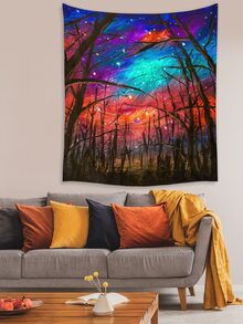 Tapiz con estampado de cielo estrellado - Multicolor - Ver 4