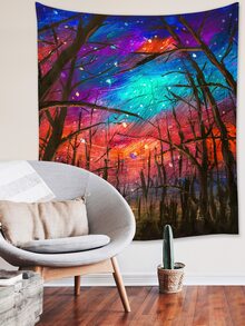 Tapiz con estampado de cielo estrellado - Multicolor - Ver 6