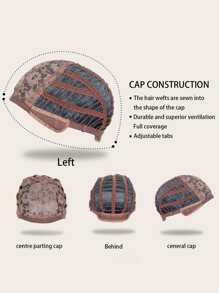 Peluca sintética larga y recta con flequillo - Neblina azul - Ver 6