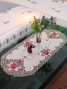 Khăn trải bàn thêu hoa - Nhiều màu - Xem 3