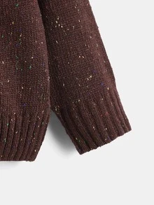 小男童雜色針織落肩袖套頭毛衣