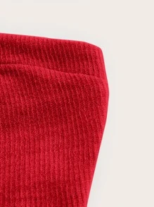 SHEIN EZwear Crop Tube Top & Wide Leg Trousers Set - Red - View 4