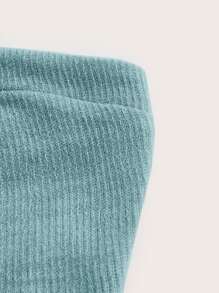 SHEIN EZwear 短款抹胸上衣和闊腿褲套裝 - 薄荷藍 - 查看 3