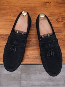 Giày loafer nam Tua màu trơn - màu đen - Xem 4