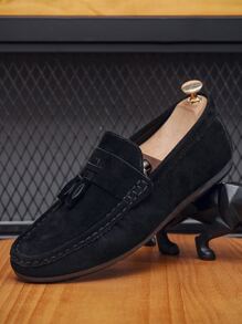 Giày loafer nam Tua màu trơn - màu đen - Xem 5