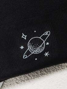 Mũ len họa tiết hành tinh đường phố - màu đen - Xem 3