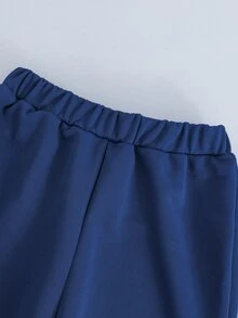 Chicos Pantalones deportivos con pullover con estampado de oso y slogan - Azul - Ver 3