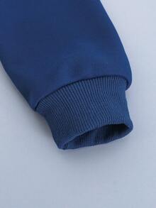 Chicos Pantalones deportivos con pullover con estampado de oso y slogan - Azul - Ver 4