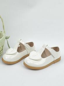 Girls Heart Decor Mary Jane Flats - White - View 3