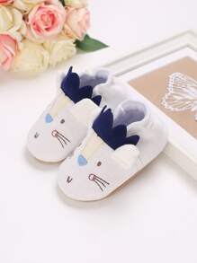 Baby Embroidered Detail Slip-On Shoes - White - View 1