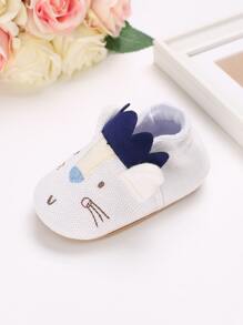 Baby Embroidered Detail Slip-On Shoes - White - View 3