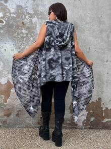 ROMWE PUNK Cazadora chaleco con capucha de tie dye - Multicolor - Ver 2