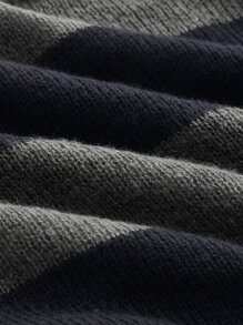 ROMWE Goth 條紋圖案短款毛衣 - 灰色 - 查看 4