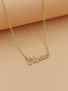 Collar con diseño de letra - Amarillo Oro - Ver 1