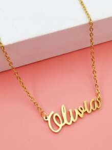 Collar con diseño de letra - Amarillo Oro - Ver 3