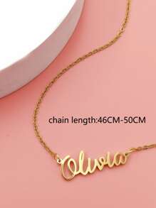 Collar con diseño de letra - Amarillo Oro - Ver 4