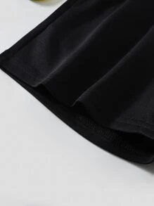 Girls Slogan Graphic Shorts - Black - View 5