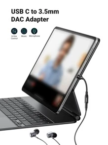 UGREEN USB C 转 3.5 毫米音频适配器 DAC 芯片兼容 15 Pro Max IPAD Mini 6、iPad Pro、Surface Pro 7、XPS、Pro 2020 耳机音频适配器 - 黑色 - 查看 3