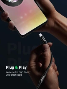 UGREEN USB C 转 3.5 毫米音频适配器 DAC 芯片兼容 15 Pro Max IPAD Mini 6、iPad Pro、Surface Pro 7、XPS、Pro 2020 耳机音频适配器 - 黑色 - 查看 7