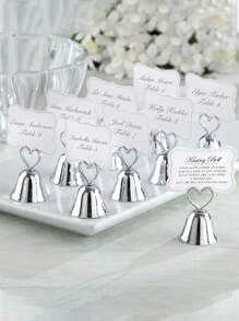 1个/3个创意金属便签夹、婚礼名片夹、桌面装饰、明信片展示架 - 銀色 - 查看 1