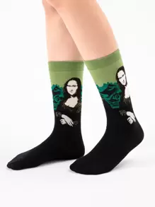 Calcetines de tripulación con estampado de figura - Multicolor - Ver 2