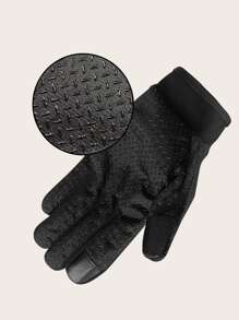 1pair Lightning Pattern Non-Slip Cycling Gloves,Suitable For Cycling,Riding Motorcycle And Skiing,Black Gloves - Grey - View 4
