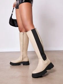 Slip On Chelsea Boots - Apricot - View 2