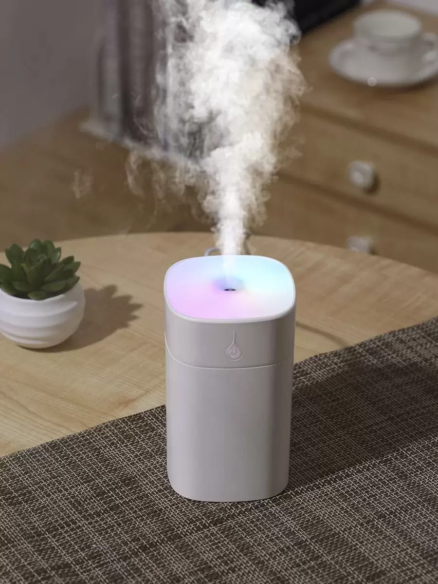 1pc Colorful 400ml Cool Mist Humidifier - Essential Oil Diffuser For Room, Office, Desktop, Home, Car - Air Fresheners And Back To School Supplies - White - View 1