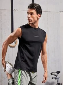 Manfinity Fitness Paquete de camisetas deportivas de tirantes para hombre con detalles reflectantes estilo novio - Negro - Ver 2